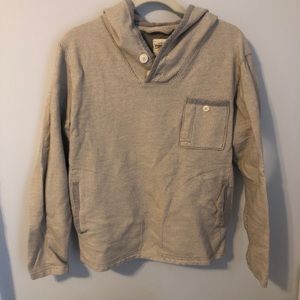 FOSSIL GREY & WHITE STRIPED HOODIE